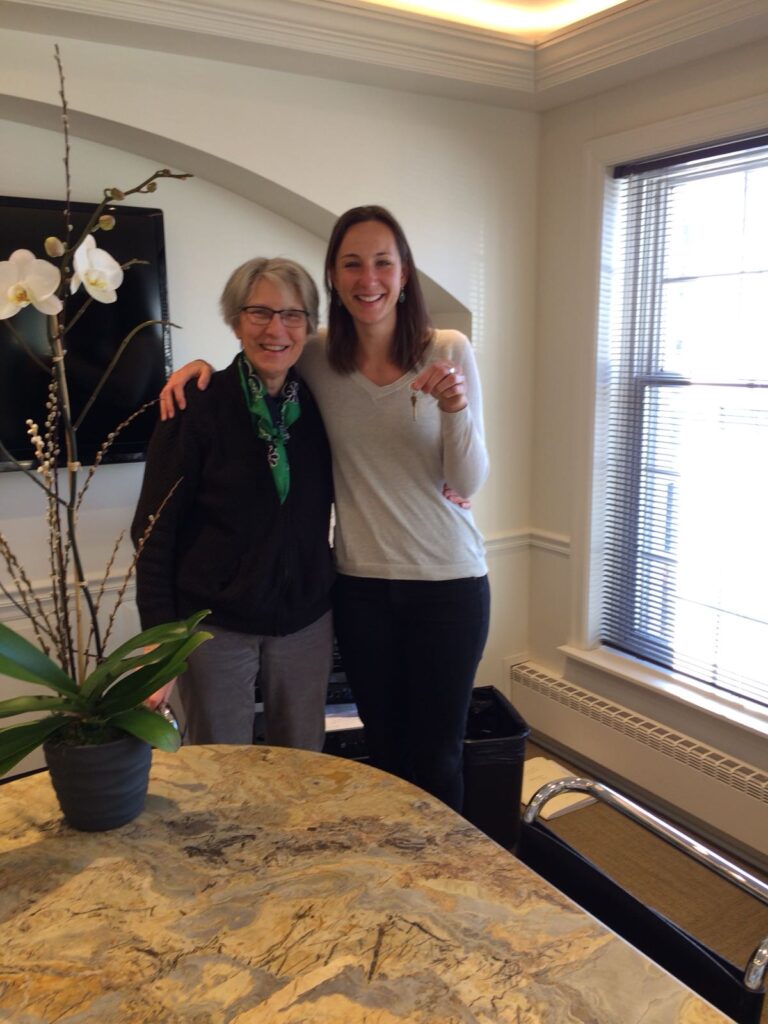 Anja Srienc, with her mom, after she closed on her townhome 