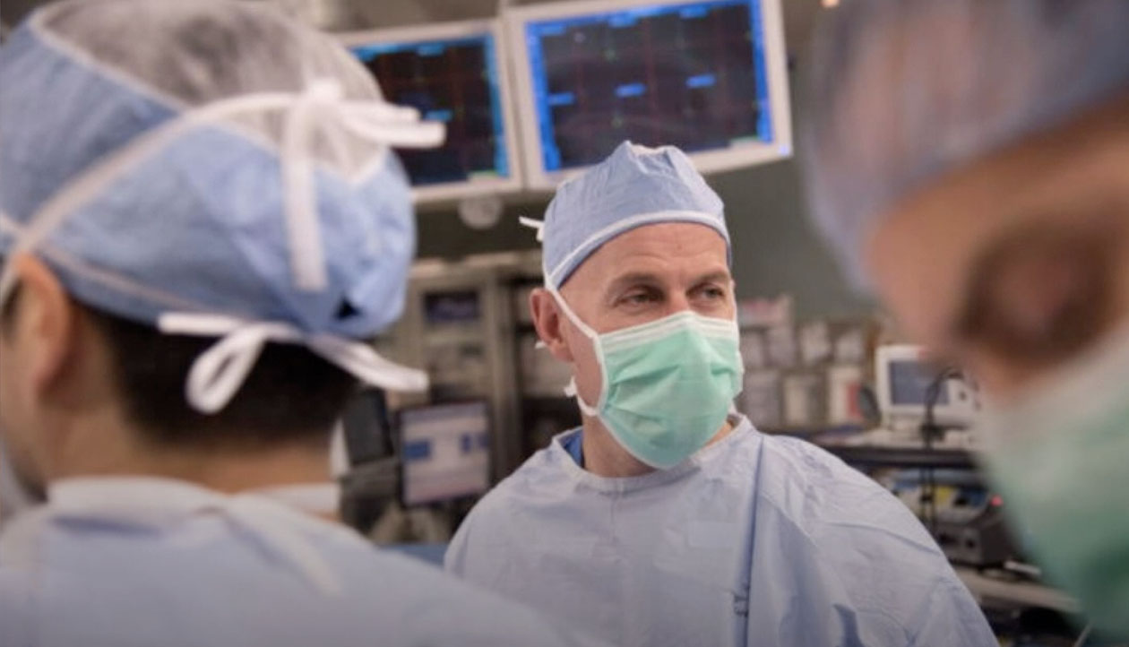 Dr. Zipfel performs surgery on a young stroke patient