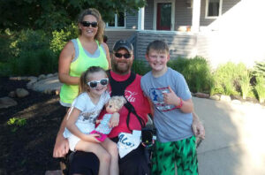 Chad Pritts with his wife Melissa, son Chase, and daughter Brooklyn.