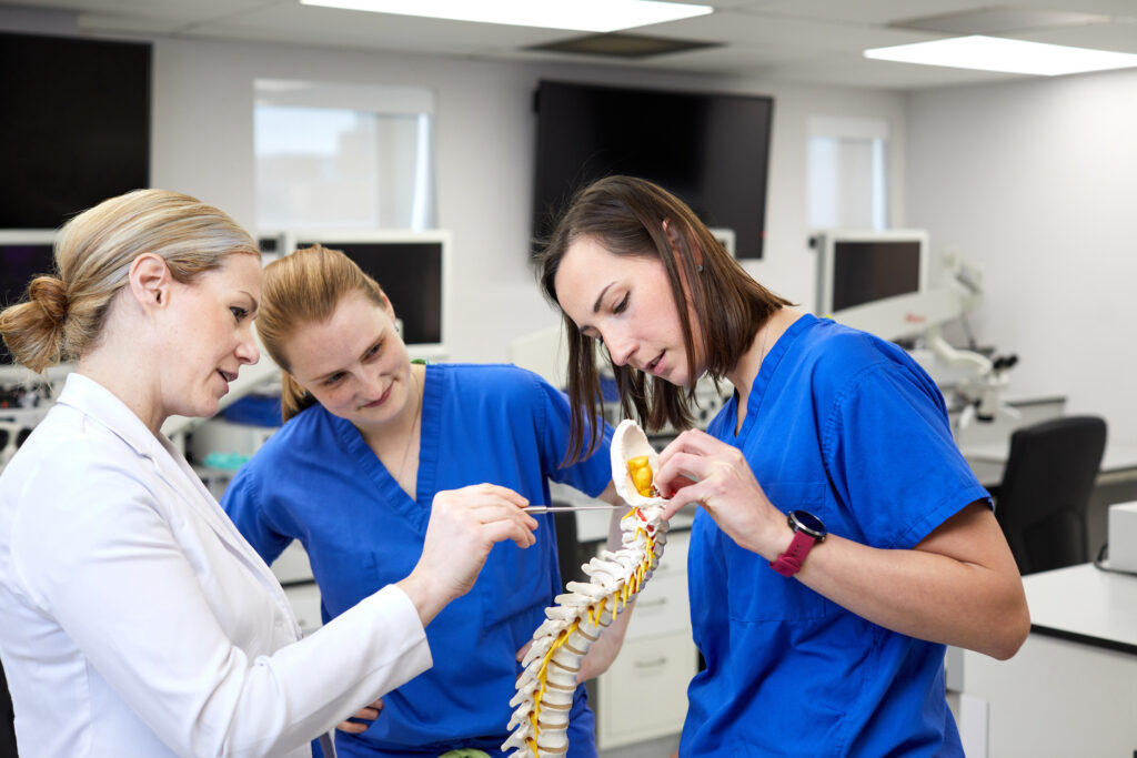 Neurosurgery residents receiving training.