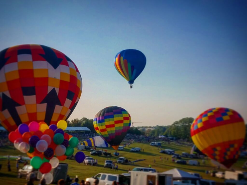 Annual balloon race in Forest Park, St. Louis