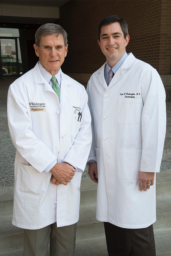 Chad Washington, MD, with his mentor and Neurosurgery Chair Ralph Dacey, Jr.