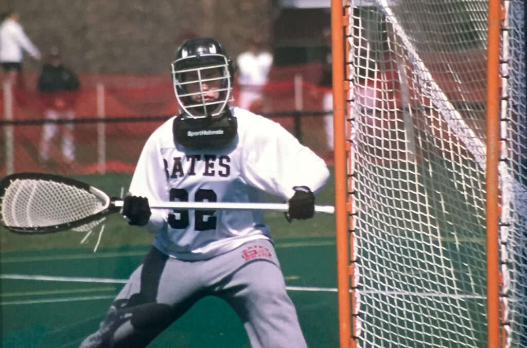 Pediatric neurosurgeon Jennifer Strahle, MD, plays lacrosse as a student at Bates College.