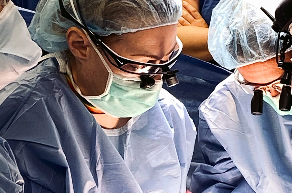 Pediatric Neurosurgeon Jennifer Strahle, MD, performs a prenatal operation to repair the birth defect known as myelomeningocele.