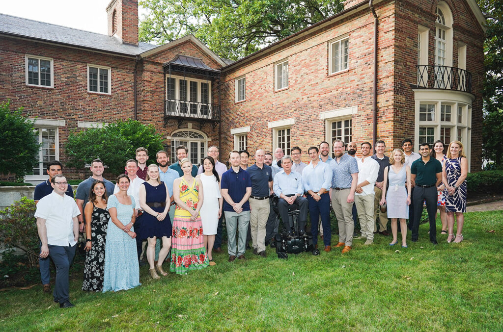 Neurosurgery chair Greg Zipfel, MD, hosted the graduation party at at his home on June 18, 2021.